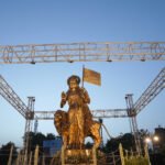 Union Home Minister Amit Shah unveils ‘Bharat Mata Sculpture’ installed by AMC near new Vadaj Circle