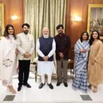 PM Modi meets Mammootty, his family after Padma Awards ceremony