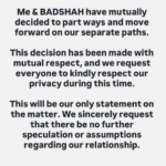Badshah, Isha Rikhi announce divorce five months after marriage